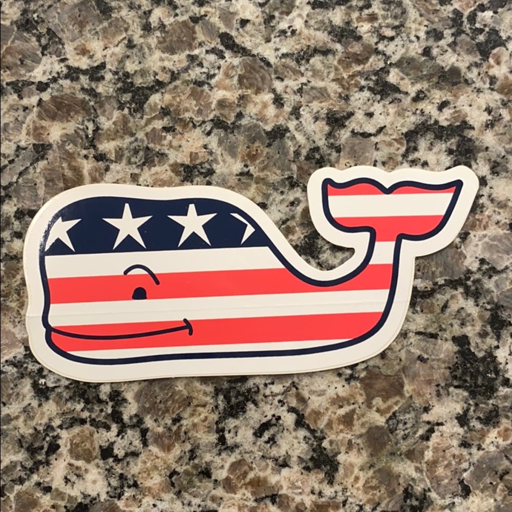 Vineyard Vines American flag whale sticker
